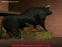 [ Pet XXX DVD ] Big bull finishes a massive load in its weak sufferer